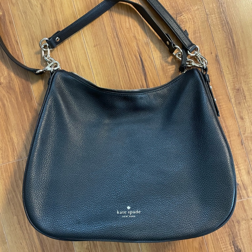 Kate Spade Black Leather Hobo Bag